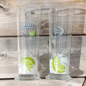 Attractive Bud Light Lime Glasses PAIR